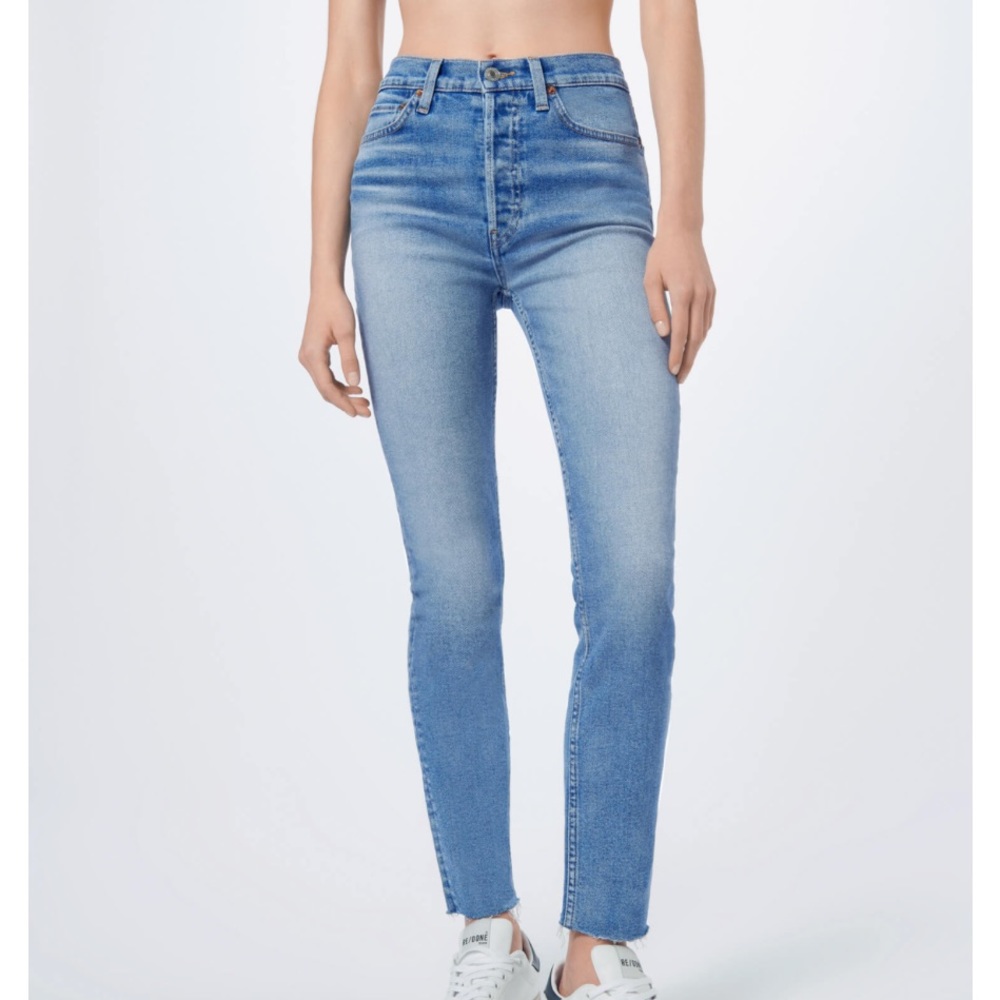 Re/Done Jeans Comfort Stretch High Rise Ankle Crop